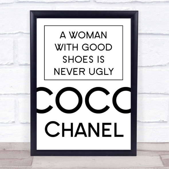 Coco Chanel Woman With Good Shoes Quote Wall Art Print