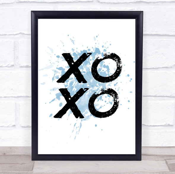 Blue Xoxo Quote Wall Art Print