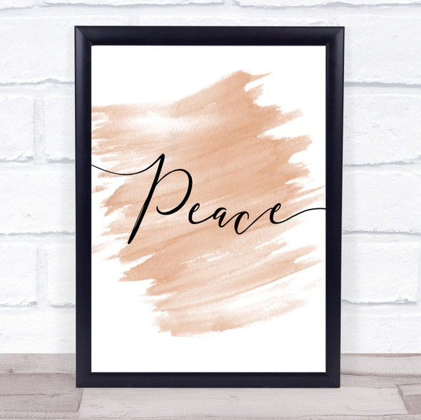 Watercolour Swirly Peace Quote Print