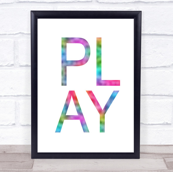 Rainbow Play Quote Wall Art Print