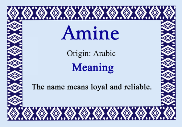 Amine Personalised Name Meaning Certificate