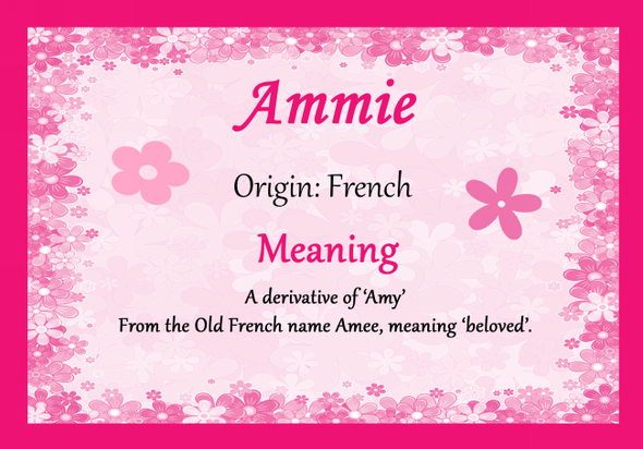 Ammie Personalised Name Meaning Certificate