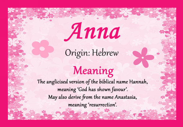 Anna Personalised Name Meaning Certificate