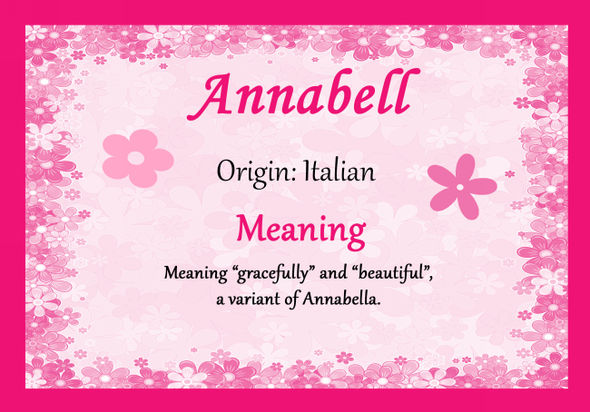 Annabell Personalised Name Meaning Certificate
