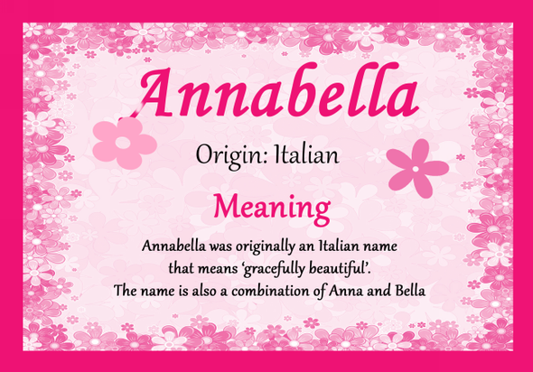 Annabella Personalised Name Meaning Certificate