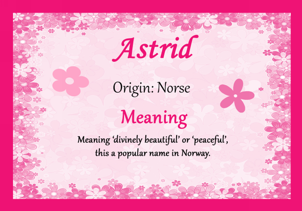 Astrid Personalised Name Meaning Certificate