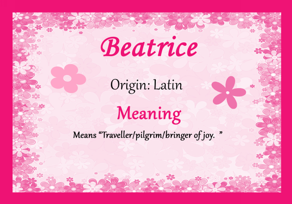 Beatrice Personalised Name Meaning Certificate