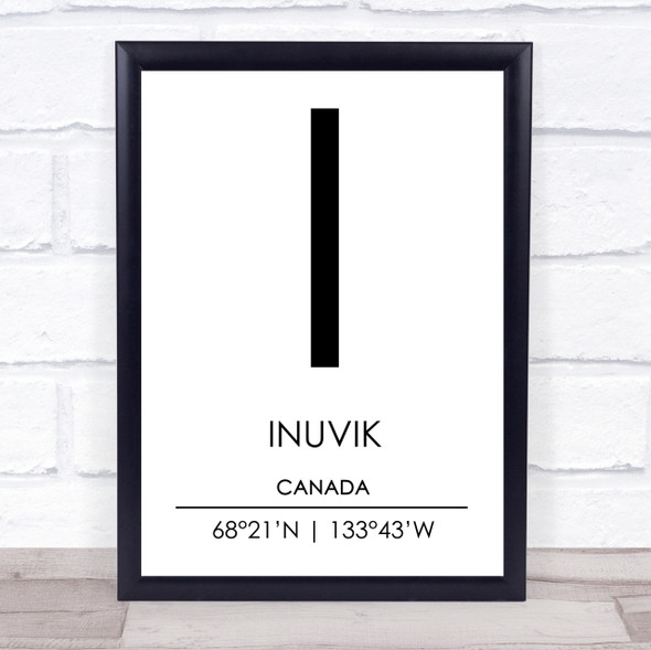 Inuvik Canada Coordinates World City Travel Print