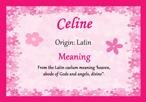 Celine Personalised Name Meaning Certificate