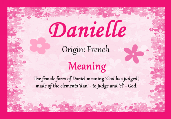 Danielle Personalised Name Meaning Certificate