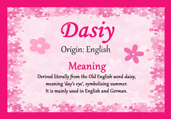 Dasiy Personalised Name Meaning Certificate