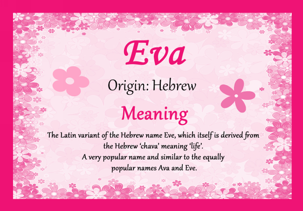 Eva Personalised Name Meaning Certificate