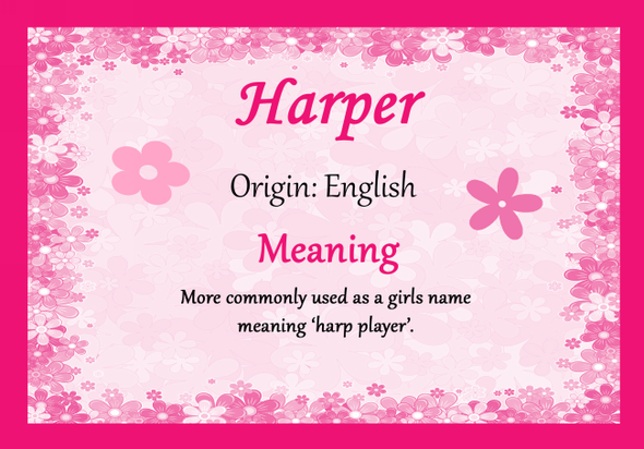 Harper Personalised Name Meaning Certificate