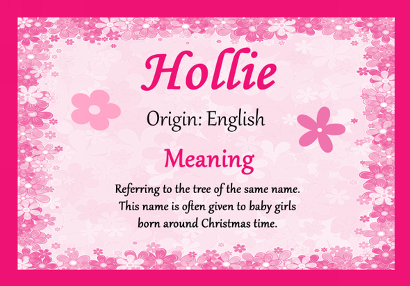 Hollie Personalised Name Meaning Certificate