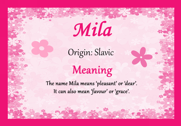 Mila Personalised Name Meaning Certificate
