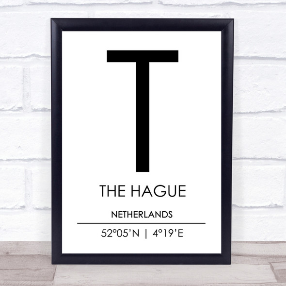 The Hague Netherlands Coordinates Travel Print