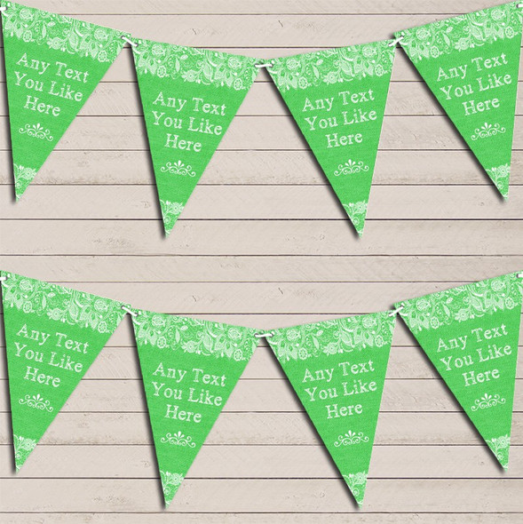 Pretty Lace Green Wedding Anniversary Bunting Garland Party Banner