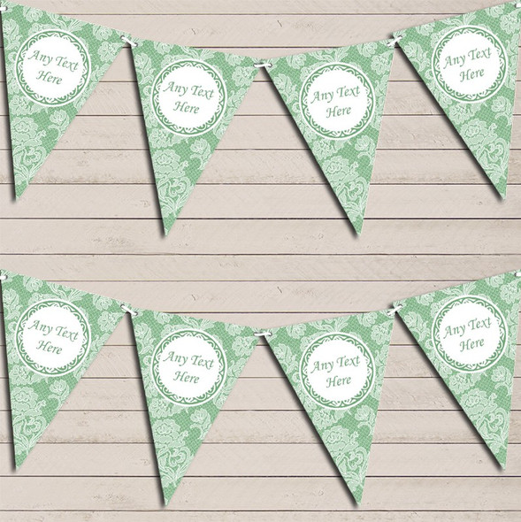 Lace Pattern Green Birthday Bunting Garland Party Banner