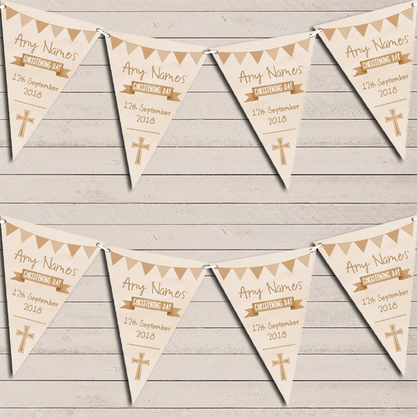 Gender Neutral Watercolour Banner Christening Day Christening Bunting