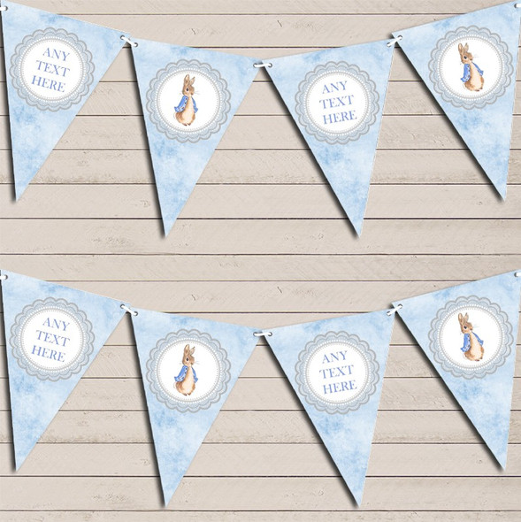 Baby Blue Peter Rabbit Personalised Christening Bunting