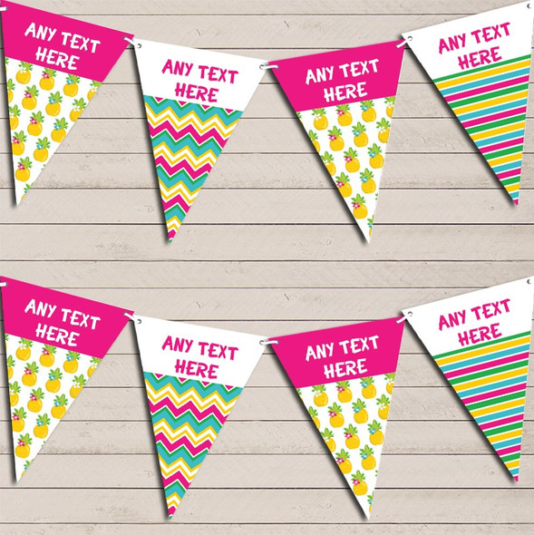 Tropical Hawaiian Beach Luau Lei Fun Personalised Hen Do Party Bunting