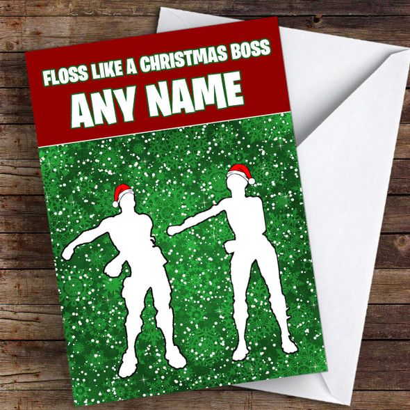 Fortnite Floss Like A Boss Personalised Children's Christmas Card