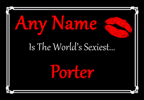 Porter Personalised World's Sexiest Certificate