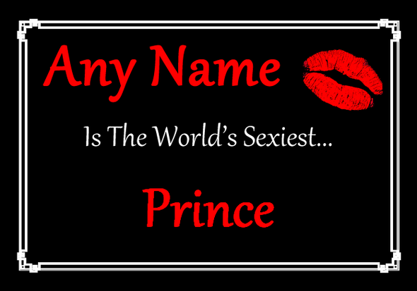 Prince Personalised World's Sexiest Certificate