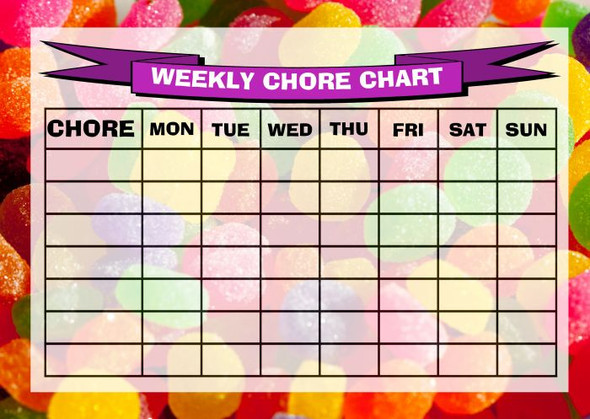 Weekly Chore Rota Task Reward Chart Jelly Tots