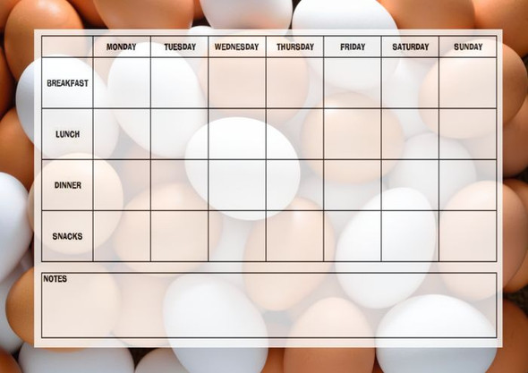 Weekly Meal Planner Chart Eggs