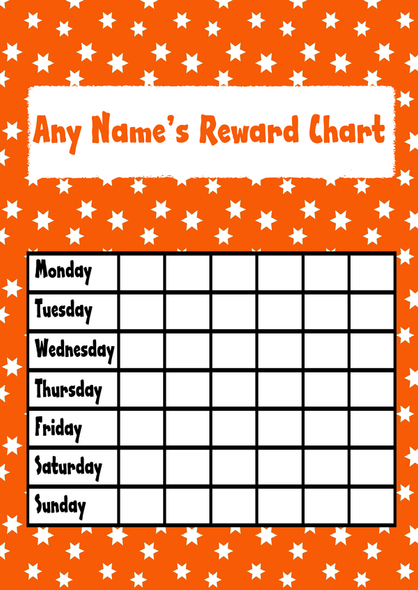 Orange Star Sticker Reward Chart