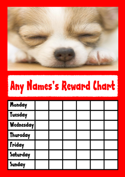 Sleeping Puppy Star Sticker Reward Chart