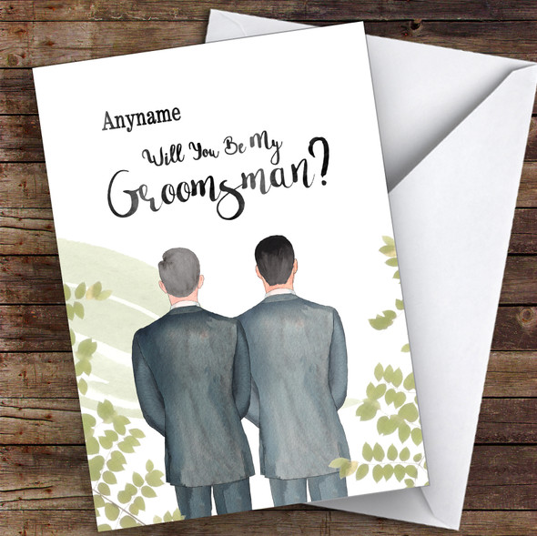 Grey Hair Black Hair Will You Be My Groomsman Personalised Wedding Card