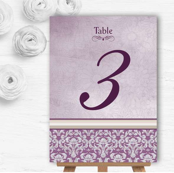 Lavender Lilac Vintage Damask Pretty Wedding Table Number Name Cards