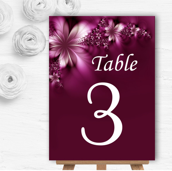 Beautiful Purple Personalised Wedding Table Number Name Cards