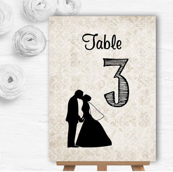 Damask Chic Personalised Wedding Table Number Name Cards