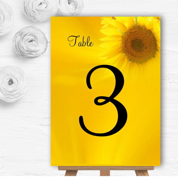 Sunflowers Personalised Wedding Table Number Name Cards