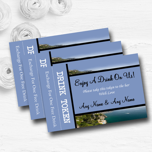 Sorrento Italy Abroad Personalised Wedding Bar Free Drink Tokens