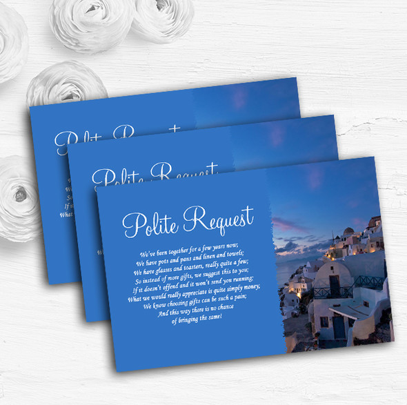 Santorini Greece Jetting Off Married Abroad Custom Wedding Gift Money Poem Cards