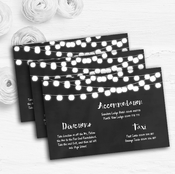 Chalk Style and Lights Watercolour Personalised Wedding Guest Information Cards