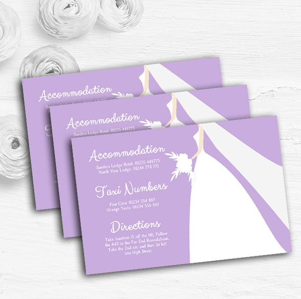 Lilac Bride Personalised Wedding Guest Information Cards