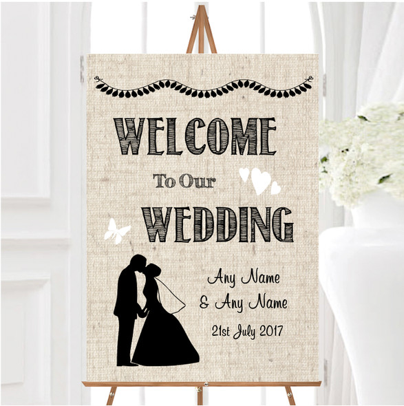 Cotton Chic Personalised Any Wording Welcome To Our Wedding Sign