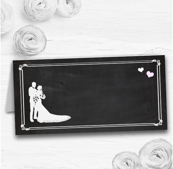 Chalkboard Pink Wedding Table Seating Name Place Cards