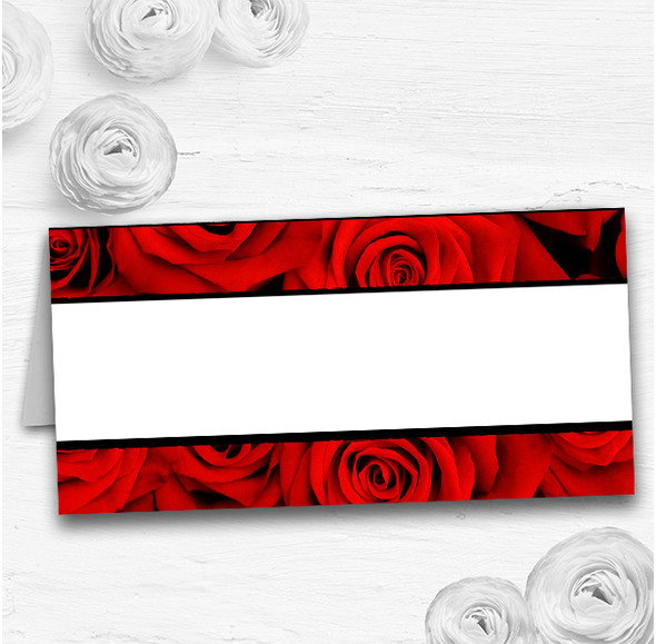 Gorgeous Deep Red Rose Wedding Table Seating Name Place Cards