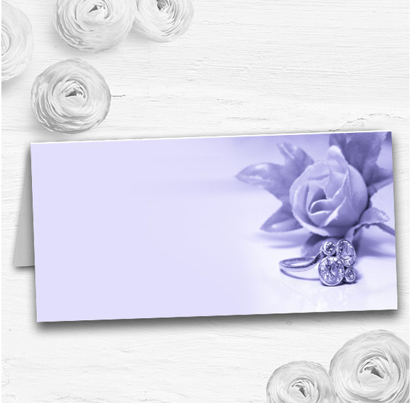 Lilac And Purple Rose Ring Wedding Table Seating Name Place Cards