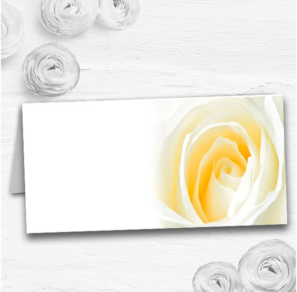 Pale Lemon Yellow Rose Wedding Table Seating Name Place Cards