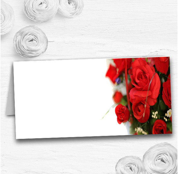 Romantic Red Roses Wedding Table Seating Name Place Cards