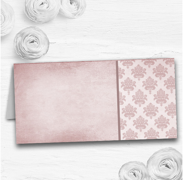 Vintage Damask Initials Blush Pink Wedding Table Seating Name Place Cards