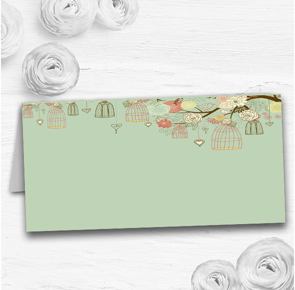 Vintage Shabby Chic Birdcage Green Wedding Table Seating Name Place Cards