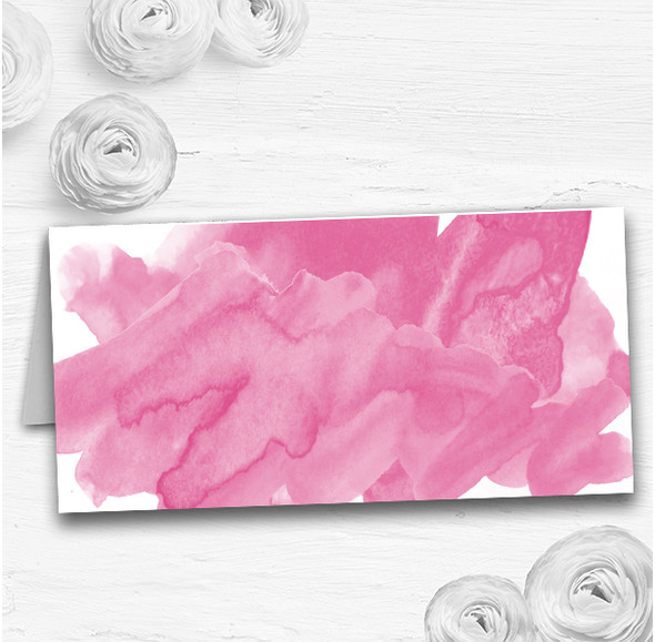 Warm Pink Watercolour Wedding Table Seating Name Place Cards